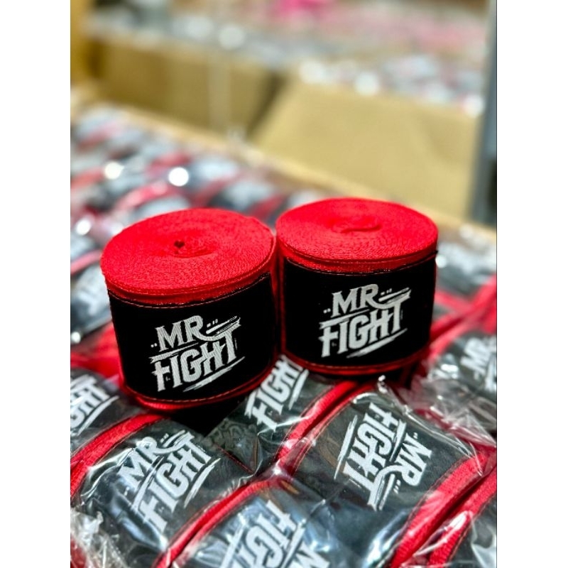 ผ้าพันมือออกกำลังกาย MR.FIGHT รุ่นผ้ายืด ขนาดความยาวมาตรฐาน *(1คู่)