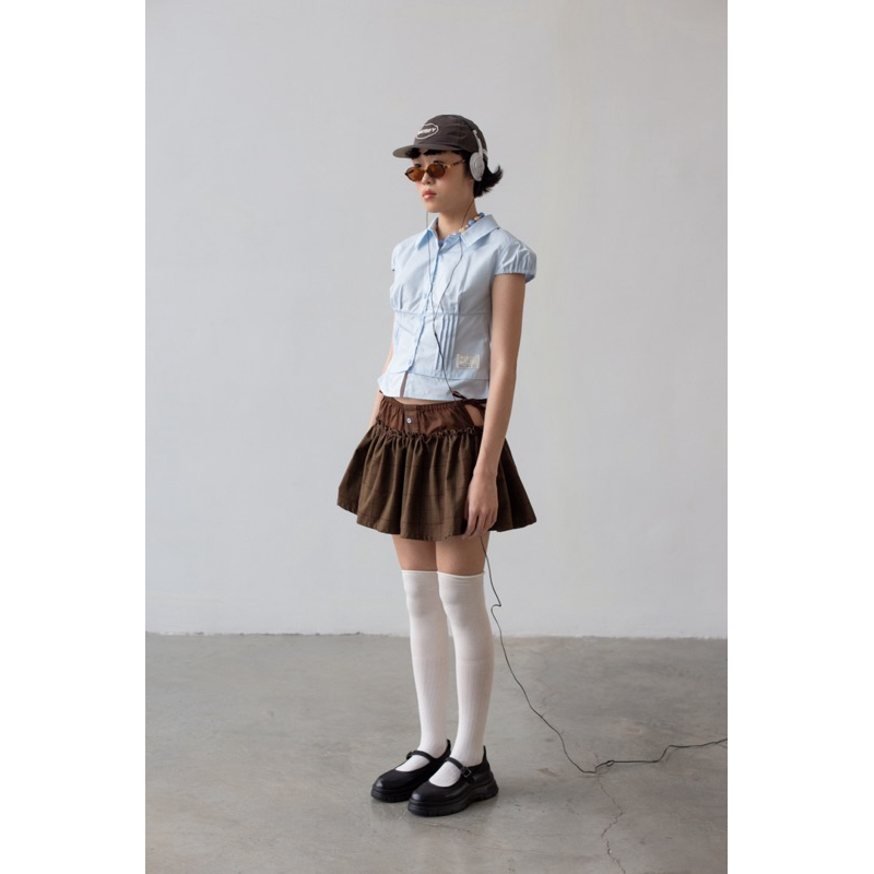 BALLADS GRUNGE GIRL MINI SKIRT กระโปรงสั้นรูดระบาย - รูปที่ 2