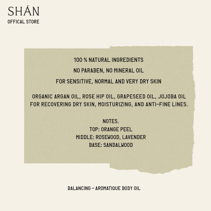 SHAN Balancing Body Oil  ออยล์บำรุงผิวสูตรอ่อนโยน ธรรมชาติ100% เหมาะกับผิวแห้ง ผิวแพ้ง่าย CLEO Beauty award 2019 - รูปที่ 4