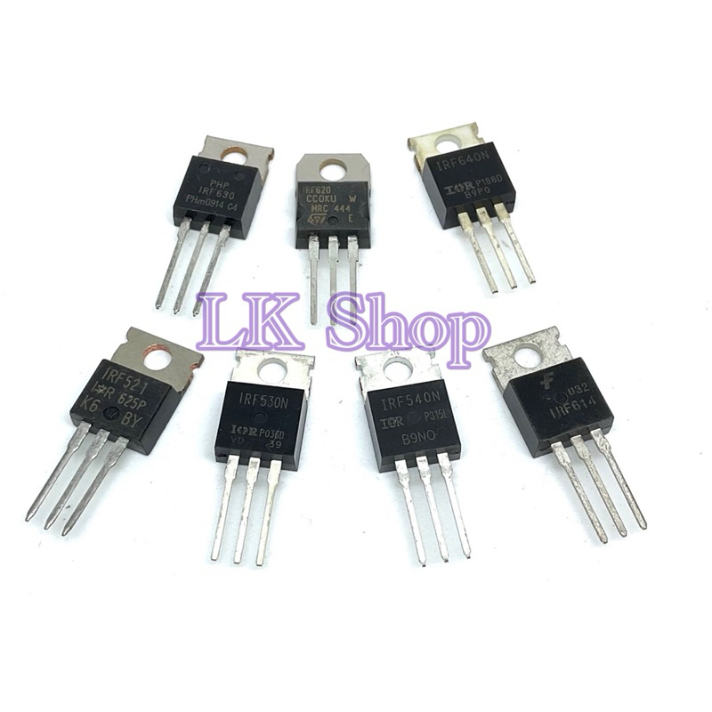IRF521, IRF530, IRF540, IRF614, IRF620, IRF630, IRF634, IRF640 มอสเฟตTO220 (ราคาต่อ1ตัว)