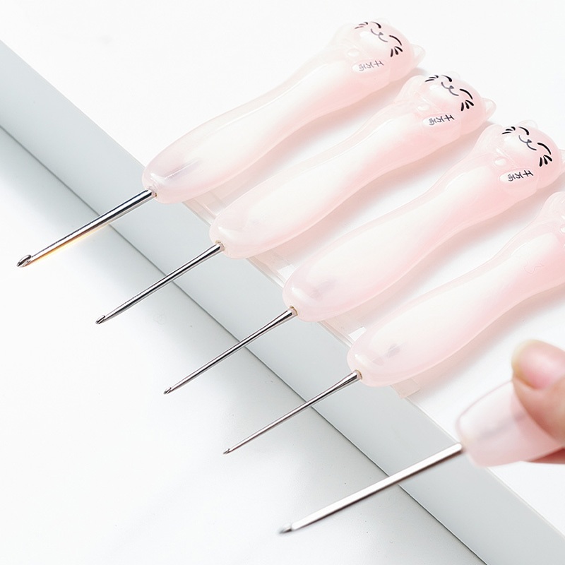 โครเชต์แมวเหมียว ด้ามเรซิ่น จับถนัดมือ พร้อมส่ง