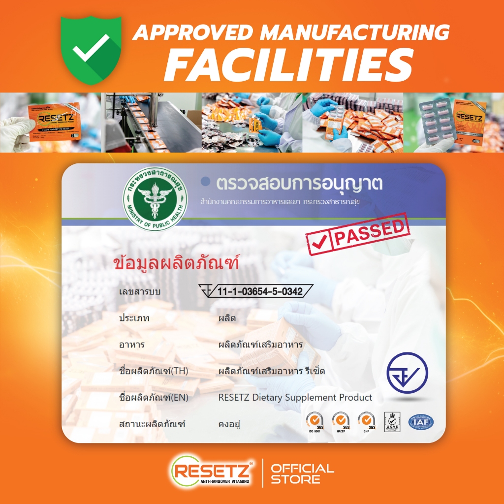 RESETZ วิตามิน แก้แฮงค์ - ไม่เมาค้าง ตื่นไม่แฮงค์ ไม่ปวดหัว พร้อมทำงาน [5กล่อง = 50แคปซูล] - รูปที่ 2