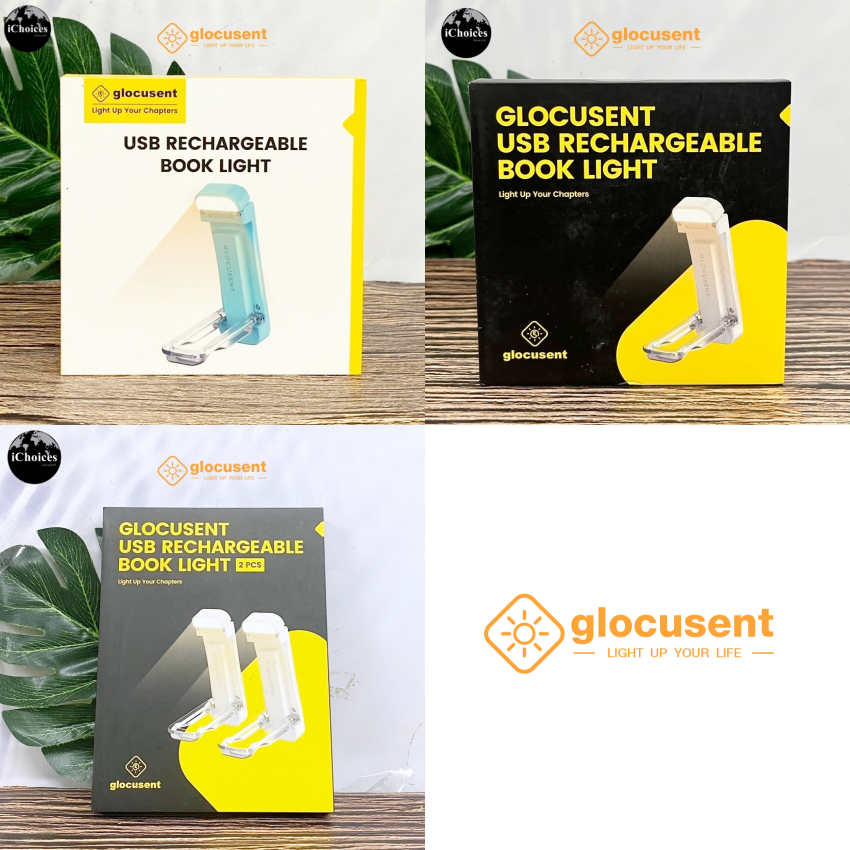 [Glocusent] USB Rechargeable Book Light White ไฟอ่านหนังสือแบบหนีบ ชาร์จไฟผ่าน USB