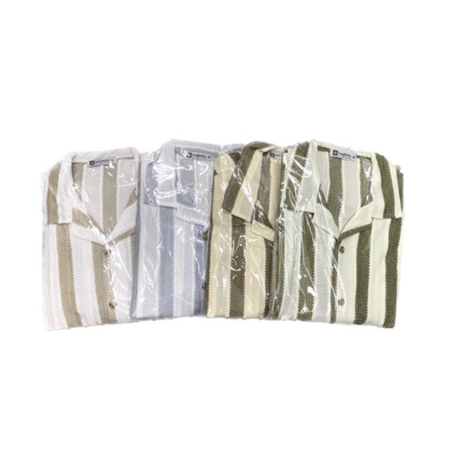 Knit hawaii • เสื้อถักลายริ้วเส้นใหญ่ สลับสี