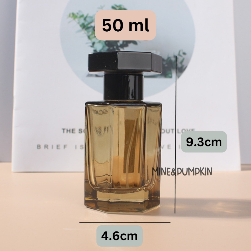 【M&P】ขวดแก้วเปล่า หัวสเปร์ย ขนาด 30 / 50 ml (7เหลี่ยม)