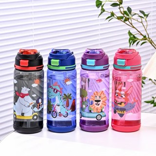 กระติกน้ำ พร้อมหลอด ขวดน้ําดื่ม ขนาด600mlลายการ์ตูน ลายการ์ต…