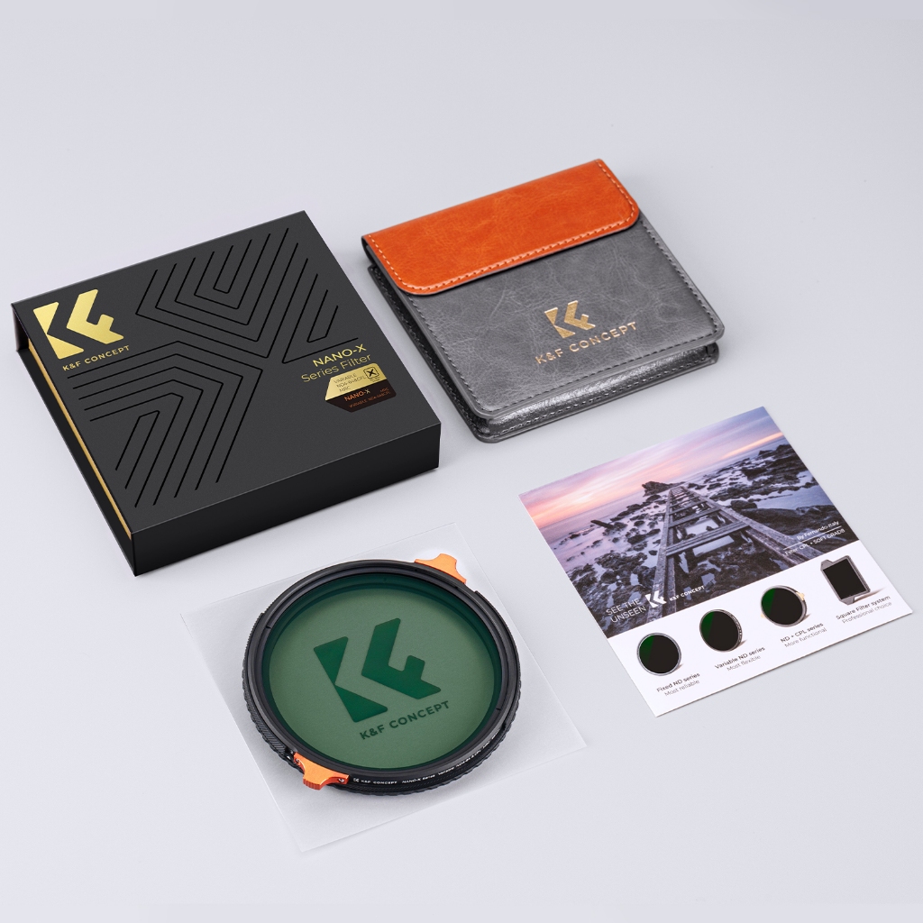 K&F CONCEPT NANO-X 2-in-1 CPL +ND4-64 with orange lever adjustable HD camera lens filter