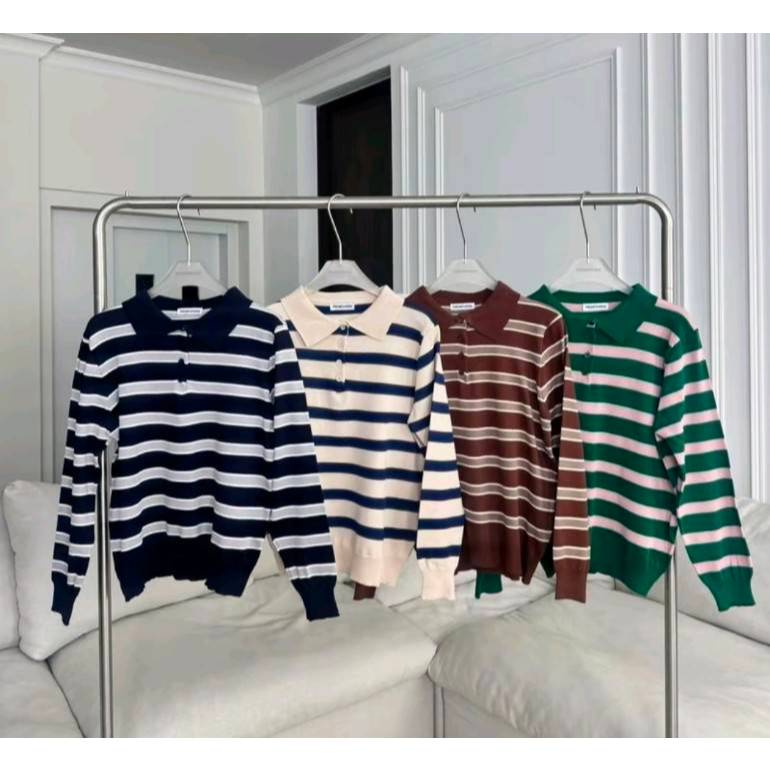 PTPL2960 เสื้อโปโลลายทาง PROMTHONG