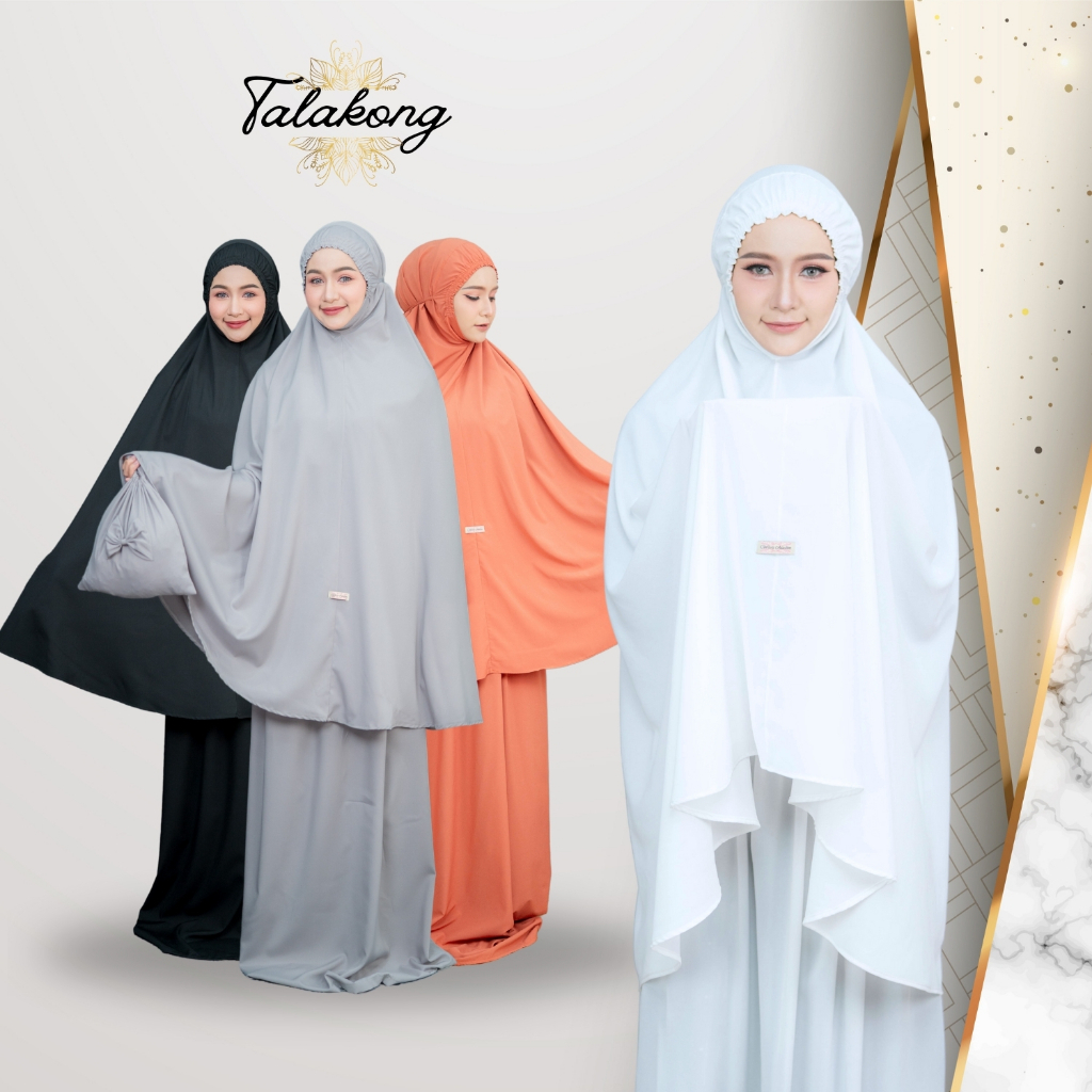 ชุดละหมาดสีพื้น ผ้าตะละกงผู้ใหญ่อิสลาม แถมกระเป๋า สวมใส่เวลาละหมาด คละเฉดสี TB19วาริสมุสลิม