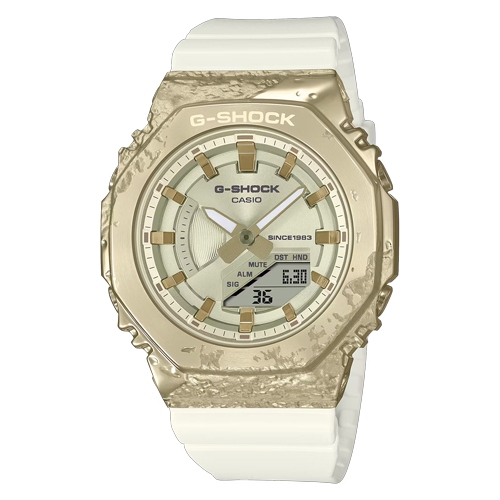 G-Shock นาฬิกาข้อมือผู้ชาย สายเรซิ่น สีขาว รุ่น GM-S2140,GM-S2140GEM,GM-S2140GEM-9A