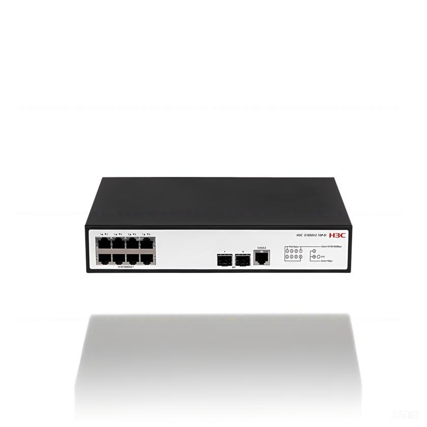 H3C-Switch-H3C LS-1850V2-10P-HPWR-EI-GL-8*10/100/1000BASE-T PoE+ Ports (AC 125W) and 2*1000BASE-X SF