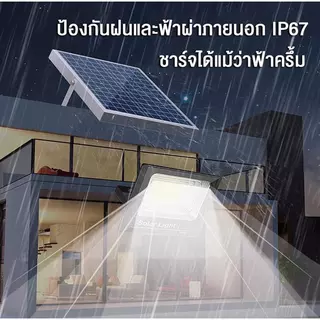 ไฟโซล่าเซลล์ 400000W Solar Light IP69 เปิดปิดอัตโนมัติ โซล่าเซลล์ กันน้ำ กันฟ้าผ่า แสงสีขาว