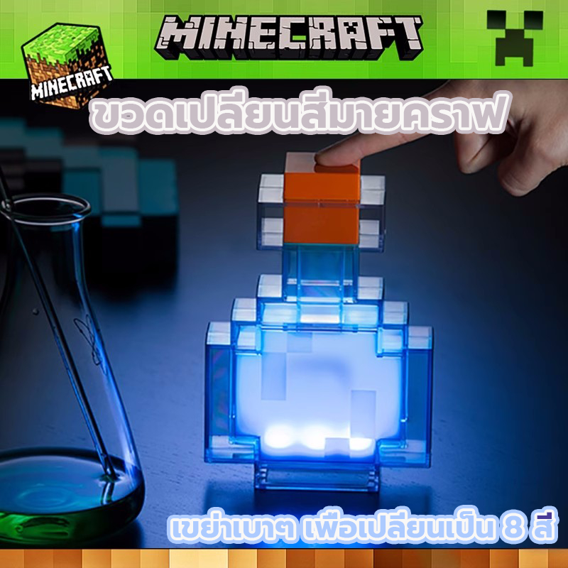 Minecraft โคมไฟ ไฟ LED แสงกลางคืน ไฟปาร์ตี้ ของขวัญ มายคราฟ ไฟแต่งห้อง ไฟติดผนัง ไฟหัวเตียง