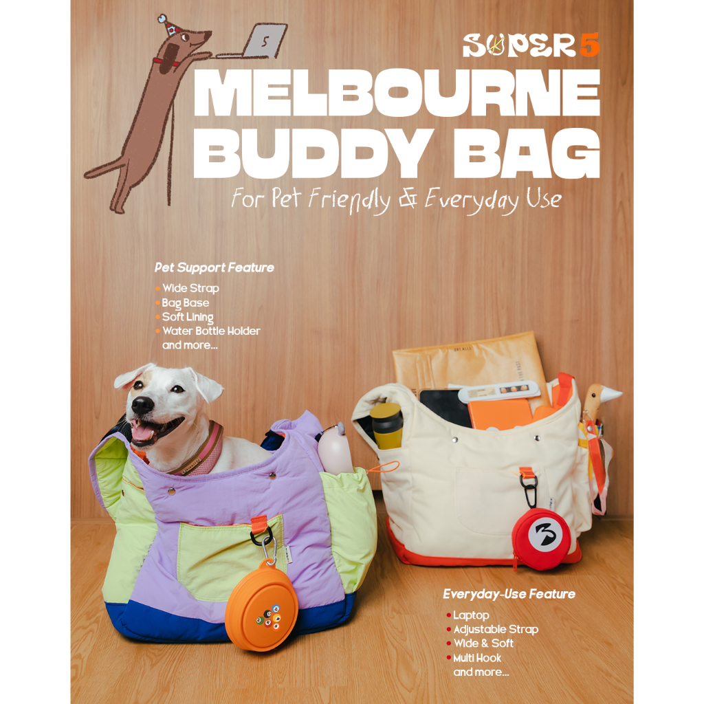 Super.5 – กระเป๋า Melbourne Bag กระเป๋าสัตว์เลี้ยง กระเป๋าโนตบุ๊ค