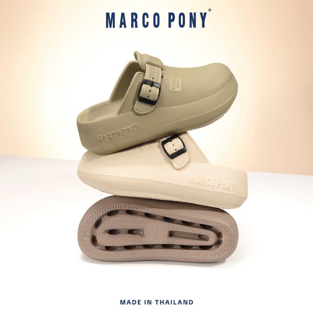 MARCO PONY รุ่น MH9029 รองเท้าแฟชั่นผู้หญิง รองเท้าเปิ ส้นหนา 6 ซม EVA แบบกันน้ำ กันลื่น ทนต่อการสึกหรอ คลายเมื่อยเท้า