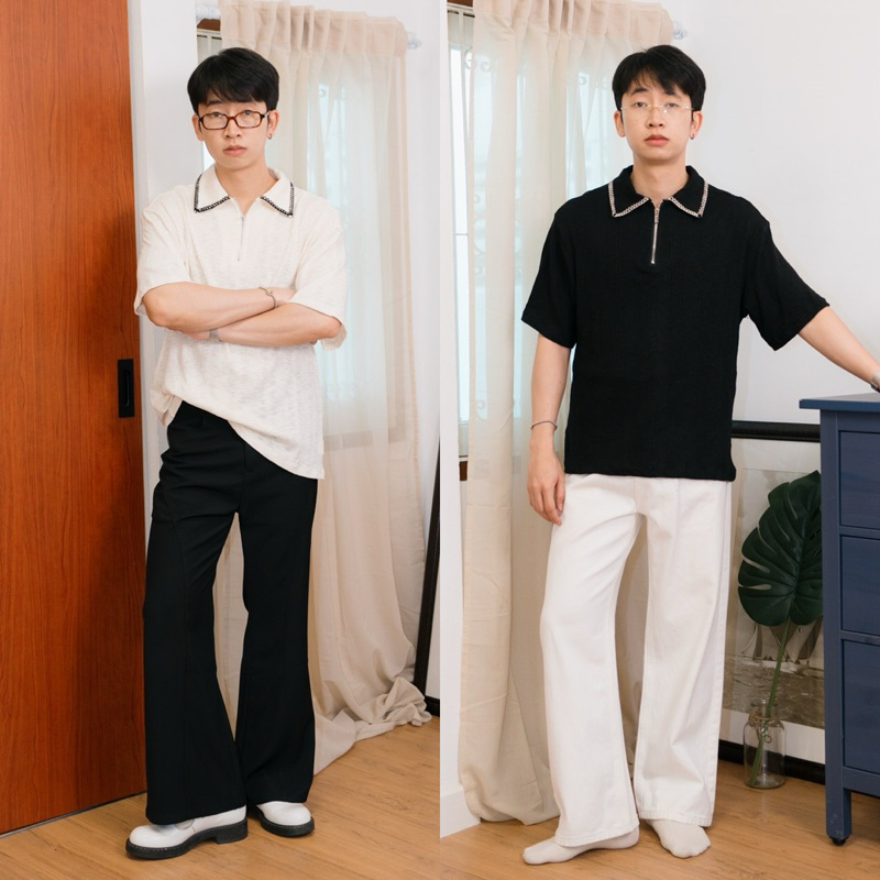 KALEN SHIRT เสื้อคอปกแขนสั้นทรงโอเวอร์ไซส์