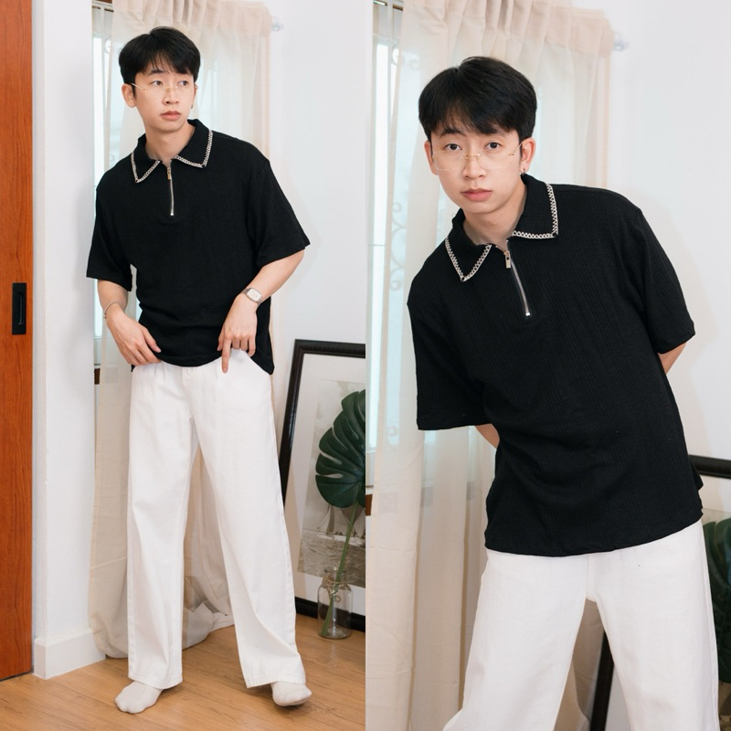 KALEN SHIRT เสื้อคอปกแขนสั้นทรงโอเวอร์ไซส์