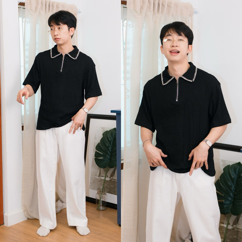 KALEN SHIRT เสื้อคอปกแขนสั้นทรงโอเวอร์ไซส์