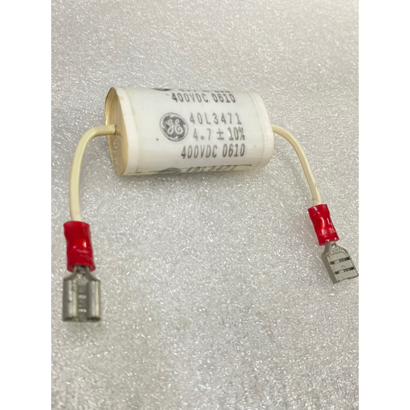 40L3471 คาปาซิเตอร์ 4.7UF 400VDC C 4.7UF 400V +-10% เกรดอย่างดี Cหางหนู 4.7UF400V สีขาว C หางหนู 4.7