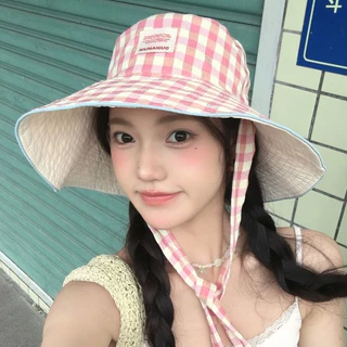 หมวก หมวกบัคเก็ต กันแดด⛱️ ใส่ได้สองด้าน ลายสก็อต งานดี✨ หนักเบา