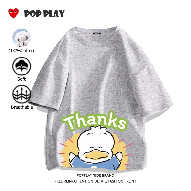 เสื้อยืด （Sanrio Pekkle） เสื้อยืดผู้หญิงผู้ชาย แขนสั้น ระบายอากาศได้ ลายพิมพ์การ์ตูนน่ารัก (ส่งเร็ว จัดส่งจากไทย) - รูปที่ 6