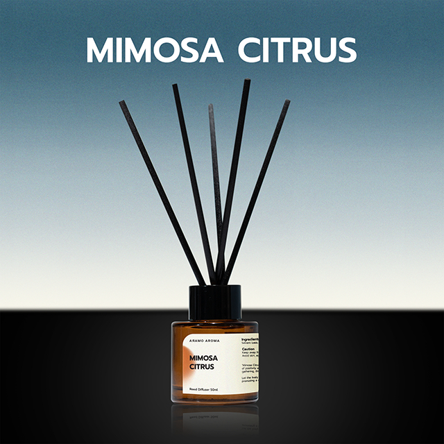 ARAMO AROMA ก้านไม้หอมกลิ่นดอกมิโมซ่ารวมกับผลไม้ตระกูลซิตรัส Mimosa Citrus ขนาด 50ml.