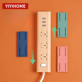 YIYIHOME ที่ยึดปลั๊กไฟติดผนัง ปลั๊กพ่วง ที่เก็บปลั๊กไฟ กาวแน่นมาก ใช้สำหรับติดปลั๊กไฟกับผนัง