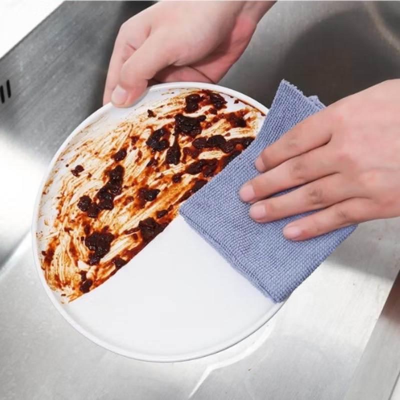 ผ้าไมโครไฟเบอร์ ผ้าเช็ดอเนกประสงค์ ผ้าเช็ดจาน ผ้าเช็ดรถ ผ้าเช็ดมือ ผ้าขนหนู กล่อง 20 ชิ้น - 1