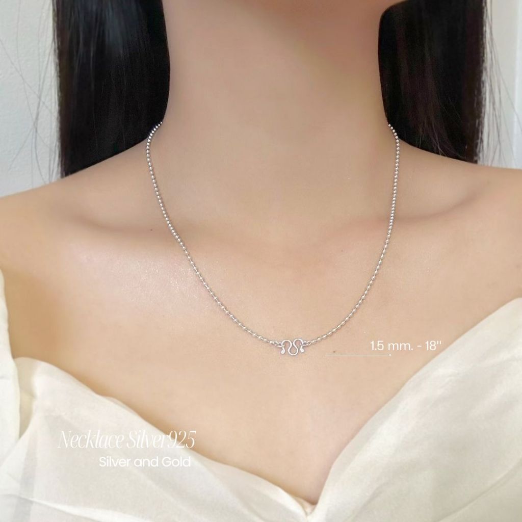 สร้อยเงินแท้92.5% ลายบอลกลม เม็ดปะคำ หนัก 1 สลึง-3 สลึงตัน ยาว 16-24 นิ้ว(เนื้อเงินแท้) : P0107 ราคา ถูกที่สุด ดีลบีเคเค แกลเลอรีภาพที่ 5