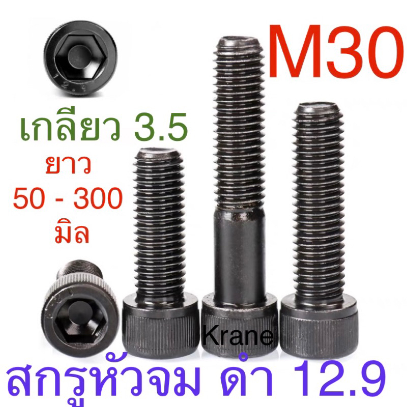 สกรูหัวจม M30 เกลียว 3.5 ยาว 50 -300 มิล