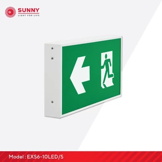 SUNNY Exit Sign Light ป้ายไฟทางออกฉุกเฉิน รุ่น EXS6-10LED/S 1 หน้า (ติดลอย,ติดผนัง) LED 10W สำรองไฟนาน 3 ชม. ECO Mode