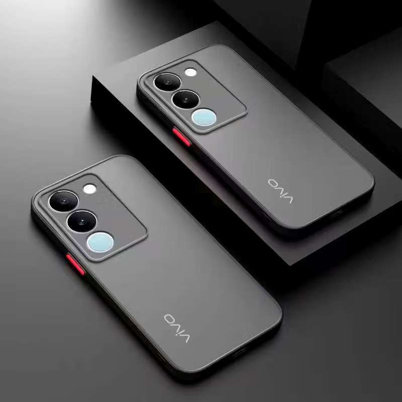 เคสขอบสีหลังแบบขุ่น สำหรับ Vivo V29 Y100 V29E V27 V27pro Y29 4G เคสกันกระแทก ผิวด้านขอบสี