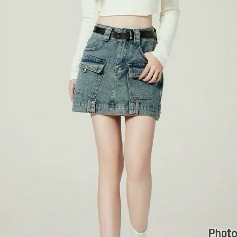 กระโปรงยีนส์ รุ่น 👉 W-66802 👈 แฟชั่นสุด