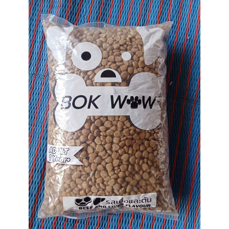 อาหารสุนัข bok wow รสเนื้อและตับสำหรับ สุนัข 1 ปีขึ้นไป