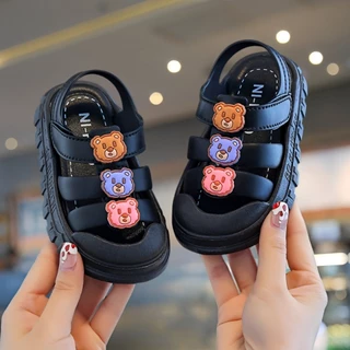รองเท้ารัดส้นเด็ก สายรัดตีนตุ๊กแก พื้นมีกันลื่น สีสันสดใส ใส่สบาย Children's sandals พร้อมส่งในไทย