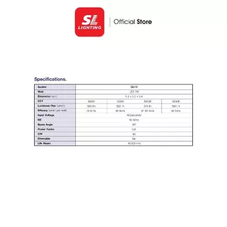 SL LIGHTING หลอด GU10 LED 7W 220V Non-Dimmable (แสงขาว, แสงคูล, เพียวไวท์, แสงวอร์ม)