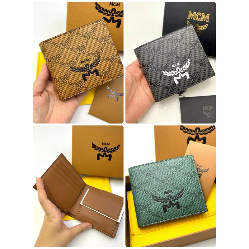 พร้อมส่ง 🔥Sale 6599🔥 กระเป๋าสตางค์ ผู้ชาย mcm มีช่องใส่เหรียญ พกพาสะดวกมาก ขนาด : 10.5x9 ซม.