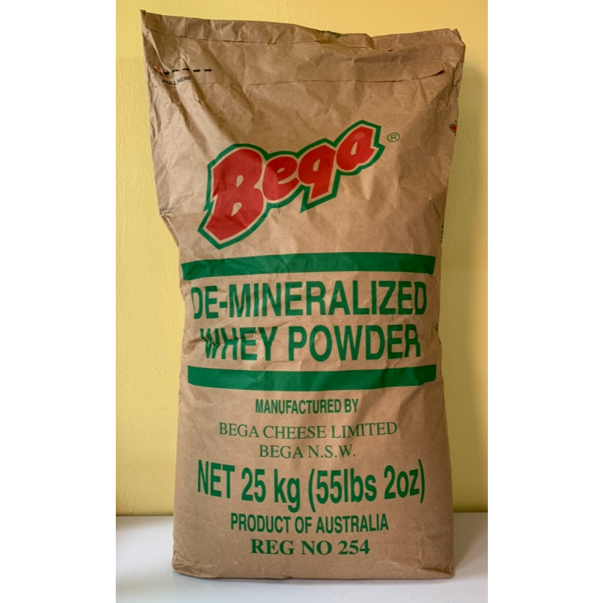ผงเวย์ (ประเทศออสเตรเลีย) (DE-MINERALIZED WHEY POWDER 40% BEGA (AUSTRALIA) อักษรสีเขียว 25 กิโลกรัม 