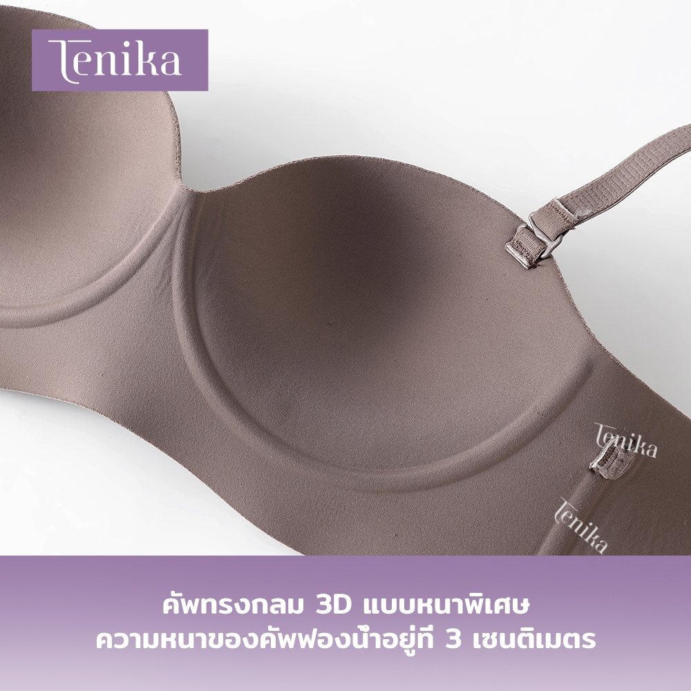 TENIKA เสื้อชั้นในผู้หญิง Strapless Push Up ไร้รอยต่อ สวมใส่สบาย หนา 3 ซม Bra-088 - รูปที่ 3