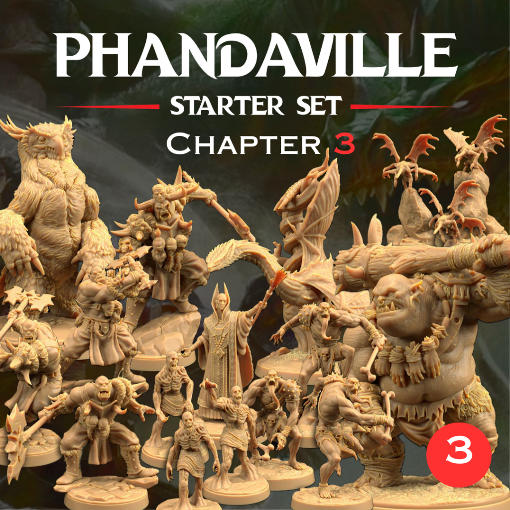 Phandaville [Starter Set] - Chapter 3 Iโมเดลบอร์ดเกม (งานเรซิ่นยังไม่ลงสี) ฐาน 1-2 นิ้ว