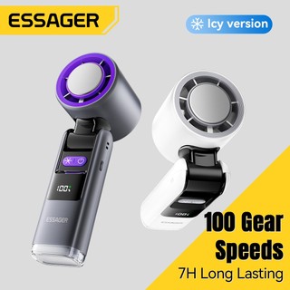 Essager พัดลมมือถือ  Semiconductor Ice Compress อายุการใช้งานแบตเตอรี่ 7 ชั่วโมง พัดลม Type C Fan 1-100 Speed ​​