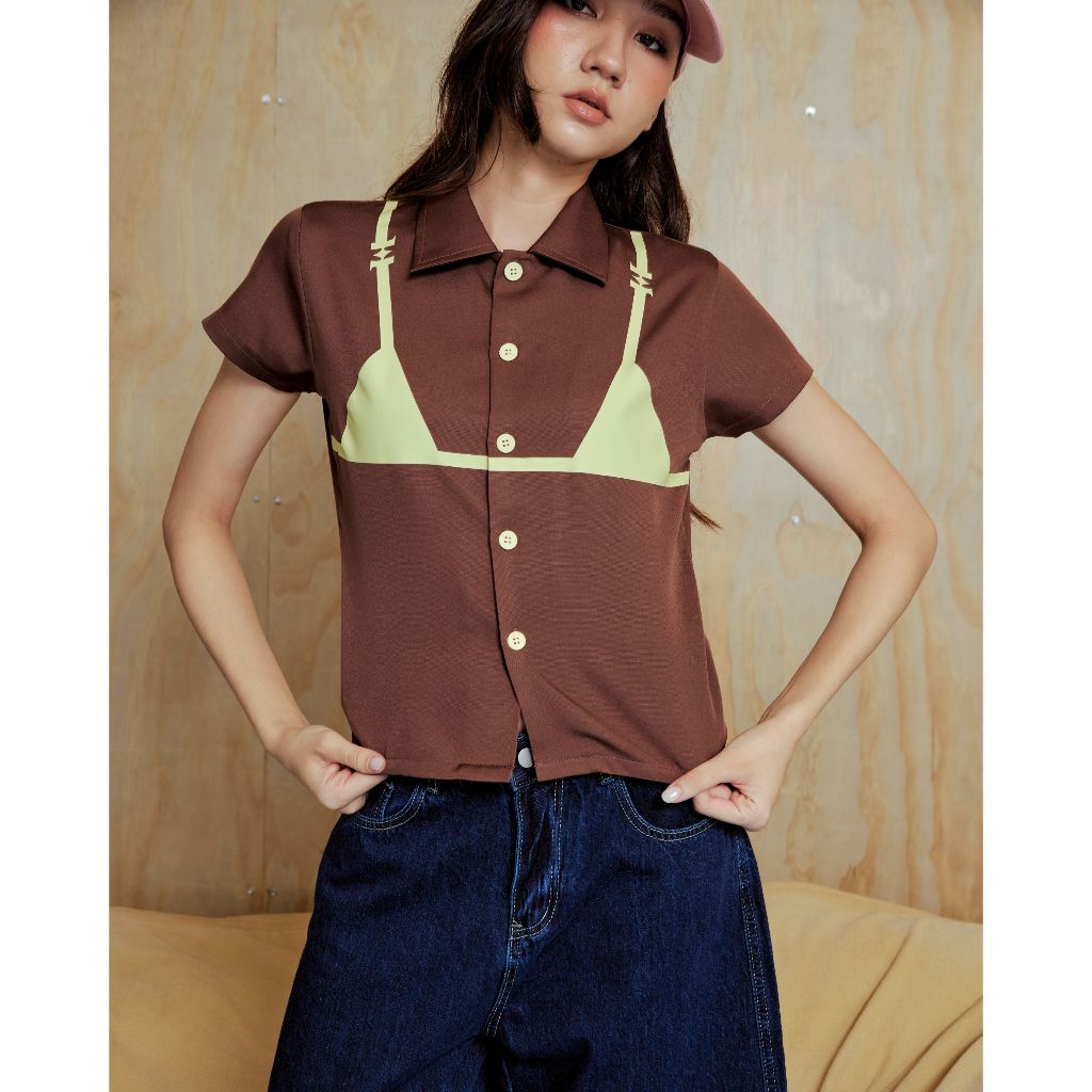Thaythem | Brafitti Shirt เสื้อเชิ้ตลายบราสกรีน