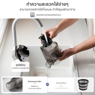 [PP Krit] Simplus เครื่องสกัดน้ำผลไม้ 113 มม. ความจุ 1.2L เกลียวช้า ถอดล้างง่าย สะดวก ประหยัดเวลา ZZJH010