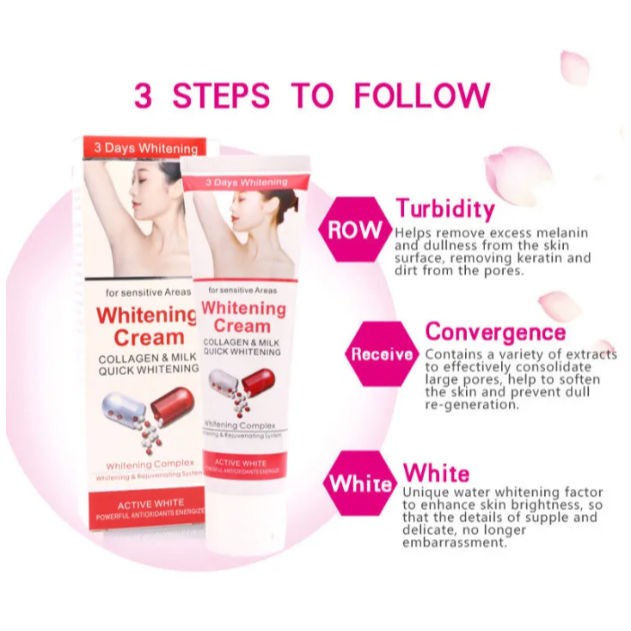 ครีมรักแร้ขาว ครีมทาผิวขาว ครีมทาคอให้ขาว ทำให้เมลานินในรักแร้ หัวเข่า คอดำ คอ ขาและร่องก้นจางลงอย่างล้ำลึก 50g - รูปที่ 6