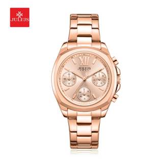 Julius นาฬิกาข้อมือผู้หญิง JA-1500 หน้าปัดโครโนกราฟ สายสแตนเ…