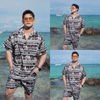 AMTAR CHANG Bangkok ชุดช้างบางกอก ลายช้างสุดเก๋ ไม่ซ้ำใคร ชุดเซ็ทเสื้อ กางเกงขาสั้น ขายาว