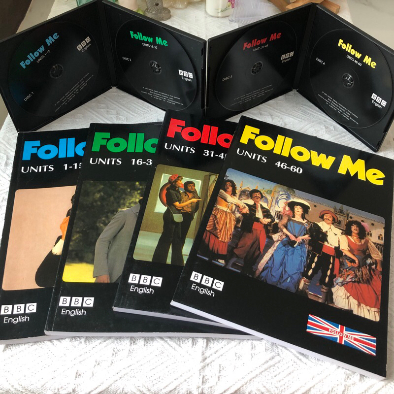 ‼️ส่งต่อ‼️หนังสือภาษาอังกฤษ Follow Me ของ BBC English 4 เล่มจบ+แผ่น CD 4 แผ่น (ครบเซต)