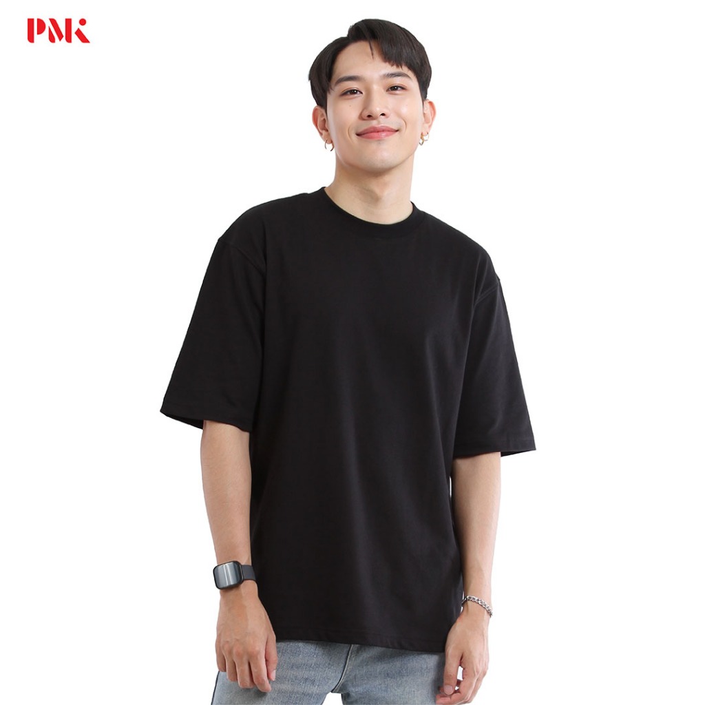 PMK - เสื้อยืด Oversize Cool Ease สีดำ  เสื้อโอเวอร์ไซซ์