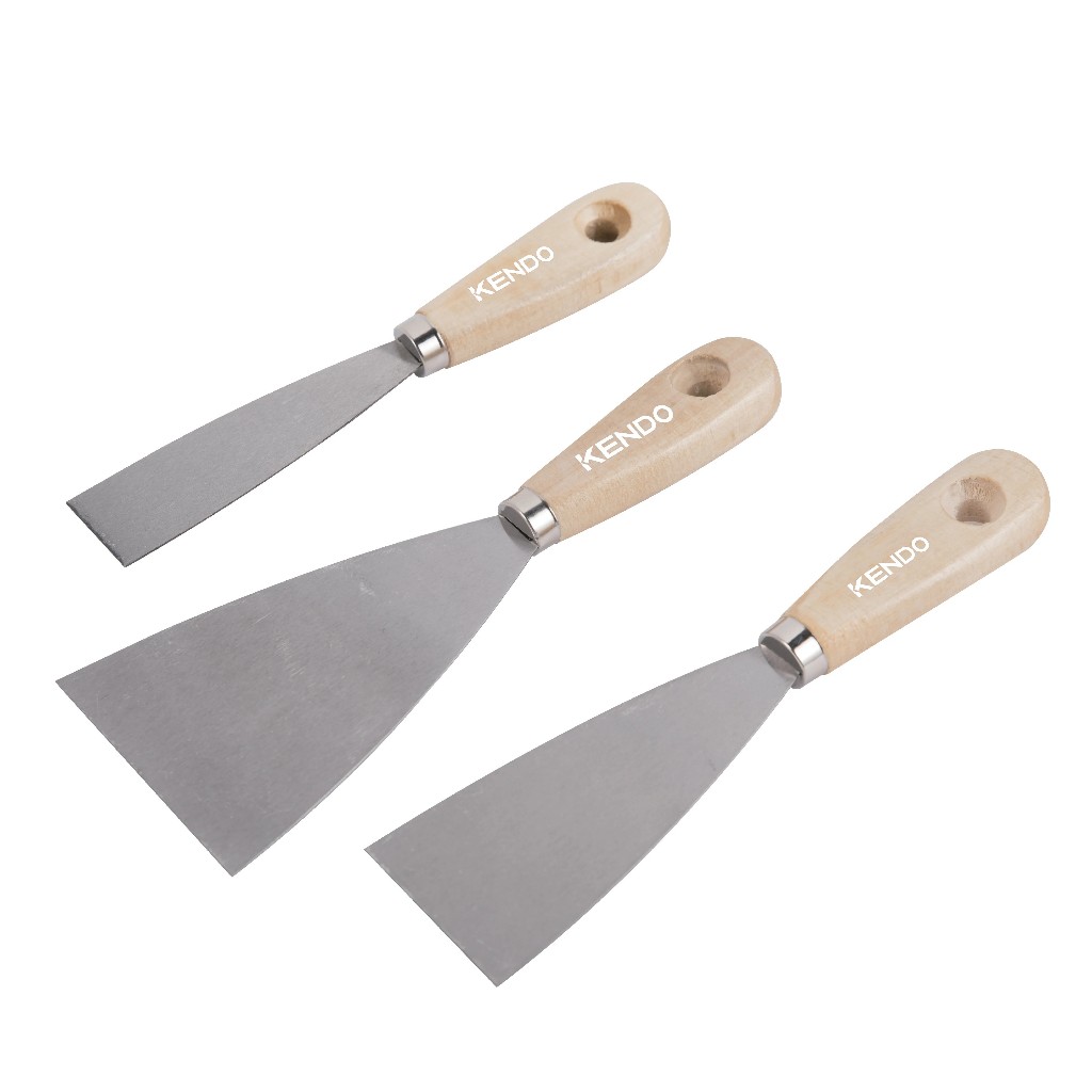 KENDO 45121 เกียงโป๊วสี ด้ามไม้ 3 ชิ้น/ชุด