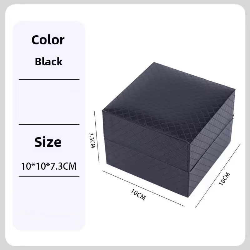 กล่องนาฬิกา กล่องใส่นาฬิกา Watch Box กล่องของขวัญ กระดาษพิเศษลายเพชร สีดำ